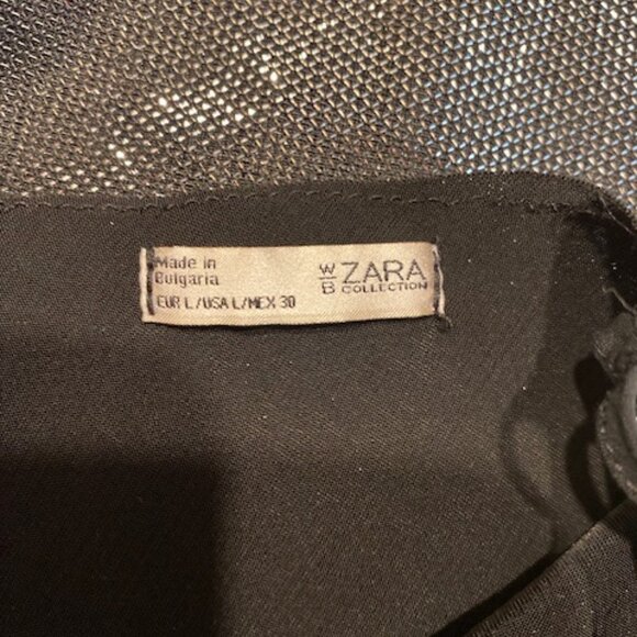 Zara women's  Silver metallic shimmery mesh slip mini dress size Large - Picture 4 of 6